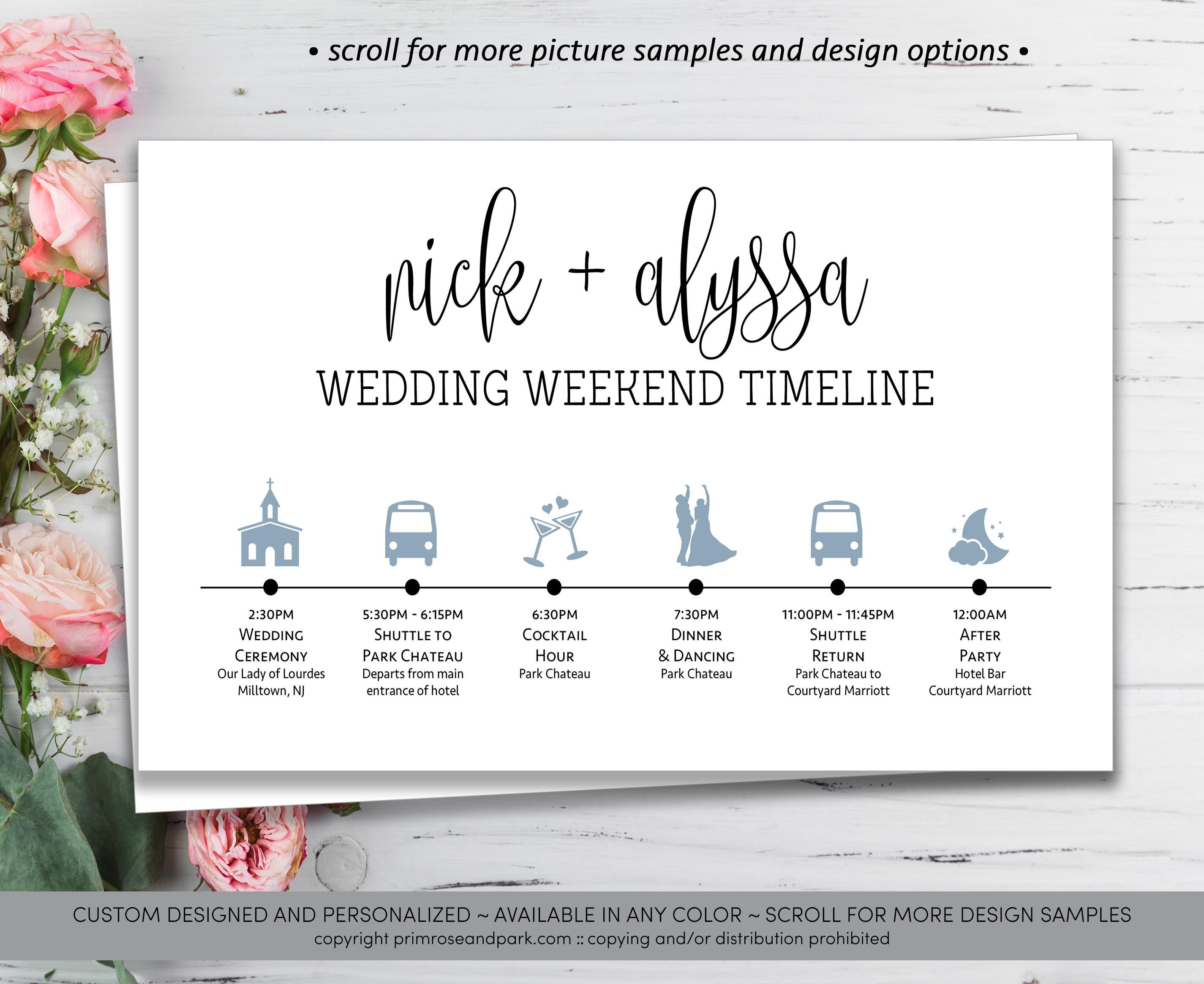 c749 modern wedding timeline wedding weekend timeline cards wedding weekend timeline