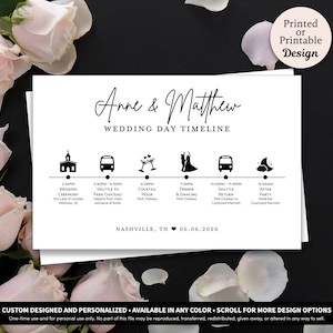 Modern Wedding Timeline • Wedding Weekend Timeline Cards • Wedding Day Itinerary • Wedding Schedule of Events • Wedding Template