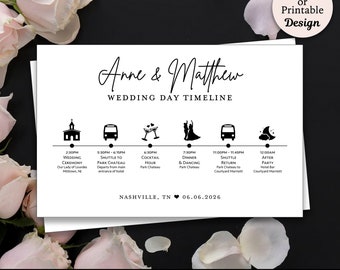 Modern Wedding Timeline • Wedding Weekend Timeline Cards • Wedding Day Itinerary • Wedding Schedule of Events • Wedding Template