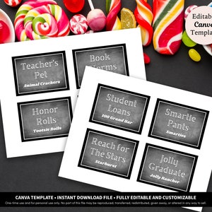 Graduation Candy Bar Labels and Sign Printable Download | Graduation ...