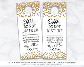 Confetti Do Not Disturb Door Hanger • Do Not Disturb Tags • Wedding Do Not Disturb Sign • Do Not Disturb Hotel Door Tags