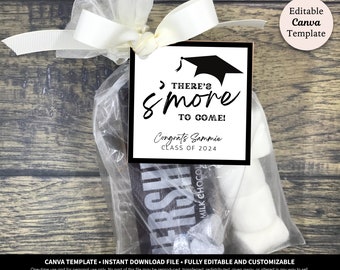 S'more to Come Favor Tags Printable Template Download | S'mores Favor Kit Tags | Smores Graduation Favor Tags | Printable Favor Tags