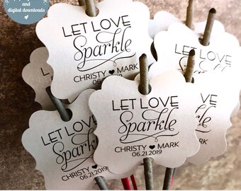 Sparkler Tags for Wedding • Let Love Sparkler • Sparkler Sticks Tags • Sparkler Labels