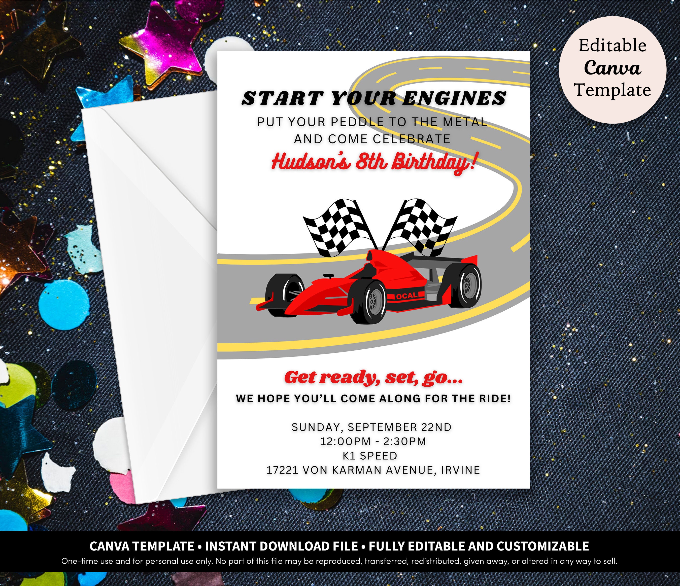 Race Car Birthday Invitations Template Kids Race Car Themed Birthday