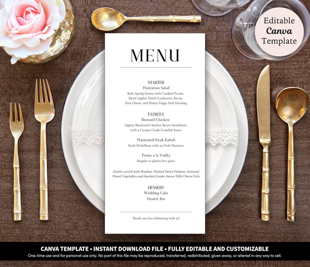 Elegant Menu Cards Printable Template Download | Modern Menu Cards ...