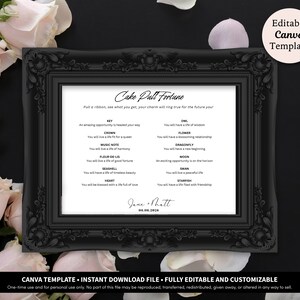 Cake Pull Description of Charms Sign Printable Template Download | Bridal Shower Cake Pull Sign | Louisiana Cake Pulls Personalized Sign