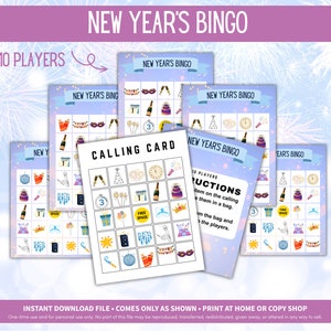 New Year's Party Games Printable Bundle for Families and Kids • New ...