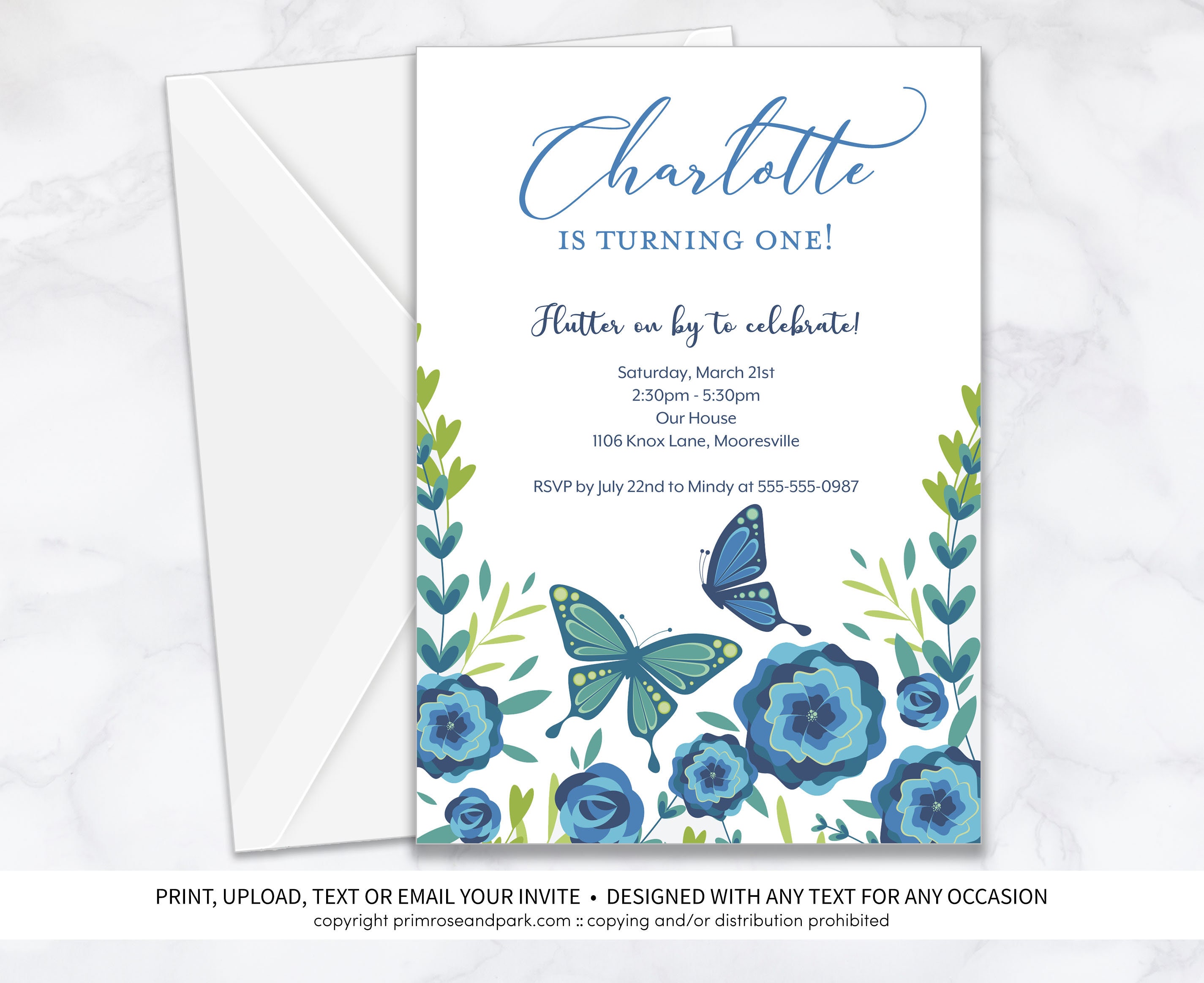 Butterfly Invitations Floral Butterfly Invitation Birthday Etsy