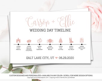 Modern Wedding Timeline • Wedding Weekend Timeline Cards • Wedding Day Itinerary • Wedding Schedule of Events • Wedding Template