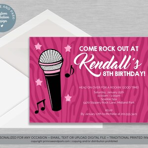 Pop Star Birthday Invitations Music Birthday Party - Etsy