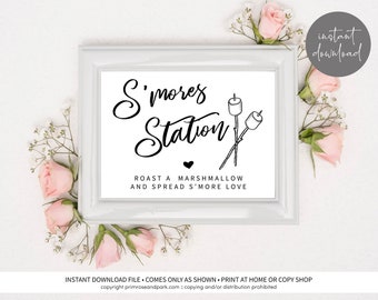 S'mores Station Sign • Make Your Own S'mores Bar • Wedding S'mores Favors Sign • Printable Download