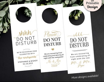 Wedding Do Not Disturb Door Hanger • Do Not Disturb Sign • Do Not Disturb Hotel Door Tags • Newlywed Do Not Disturb Tags •