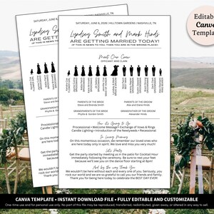 May include: A wedding invitation template with the names Lyndsey Smith and Mark Hinds, and the date Saturday, June 6, 2026. The invitation includes a list of the wedding party and event details.