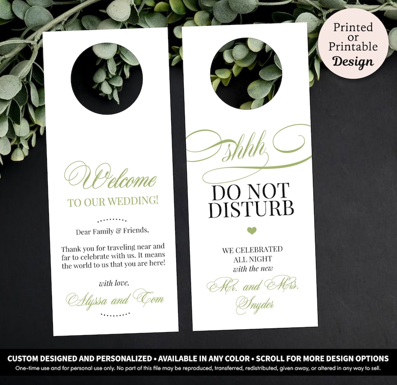 Modern Traditional Do Not Disturb Door Hanger Wedding Do Not Disturb Sign Do Not Disturb Hotel Door Tags Newlywed Do Not Disturb Tags image 2
