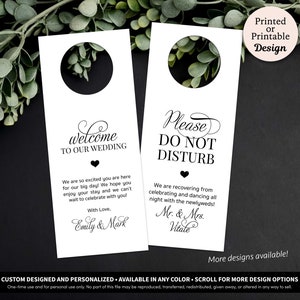 Do Not Disturb Door Hanger • Wedding Do Not Disturb Sign with Welcome Note • Do Not Disturb Hotel Door Tags • Newlywed Do Not Disturb Tags