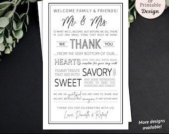 Wedding Welcome Letters • Wedding Welcome Note • Wedding Welcome Bags • Infographic Wedding Letter • Wedding Welcome Letter Download