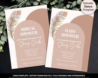 Boho Vintage Floral Invitation Printable Download Template | Boho Rehearsal Dinner | Boho Brunch | Boho Baby Shower | Boho Bridal Shower