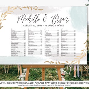 Elegant Modern Abstract Seating Chart Poster • Seating Chart Sign • Seating Chart Board • Printable Wedding Seating Chart • Place Card Sign
