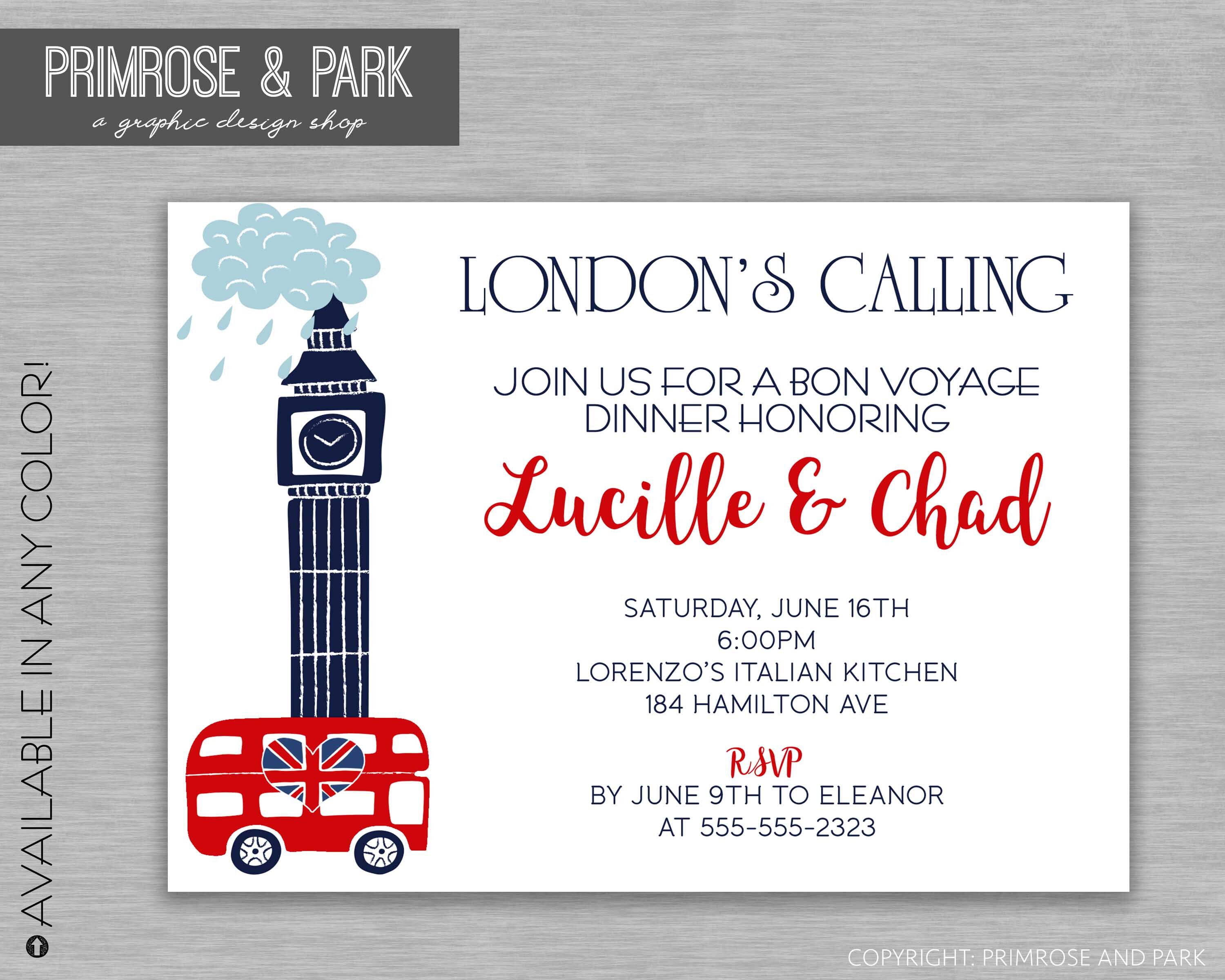 London Themed Invitations 6