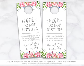 Boho Floral Do Not Disturb Door Hanger • Wedding Do Not Disturb Sign • Do Not Disturb Hotel Door Tags • Newlywed Do Not Disturb Tags