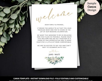 Wedding Welcome Letter for Hotel Welcome Bags Printable Download Template  Welcome Notes for Wedding Hotel Guest Welcome Bag Letter -  Denmark