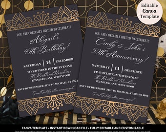 Roaring 20s Invitation Digital Download Template | Art Deco Invitation | Roaring 20s Birthday Party | Art Deco Baby Shower Invitations