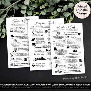 Fun Facts Infographic Card Fun Facts Wedding Card Printable Download Welcome Bag Wedding Infographic Template Wedding Info Insert image 1