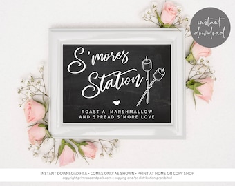 S'mores Station Sign • S'more Love Sign • Make Your Own S'mores Sign • Wedding S'mores • Printable Download