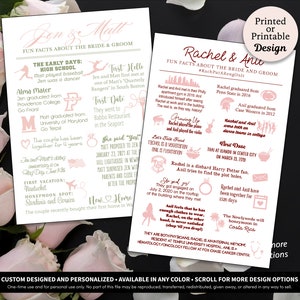 Fun Facts Infographic Card Fun Facts Wedding Card Printable Download Welcome Bag Wedding Infographic Template Wedding Info Insert image 4