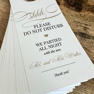 Modern Traditional Do Not Disturb Door Hanger Wedding Do Not Disturb Sign Do Not Disturb Hotel Door Tags Newlywed Do Not Disturb Tags image 4