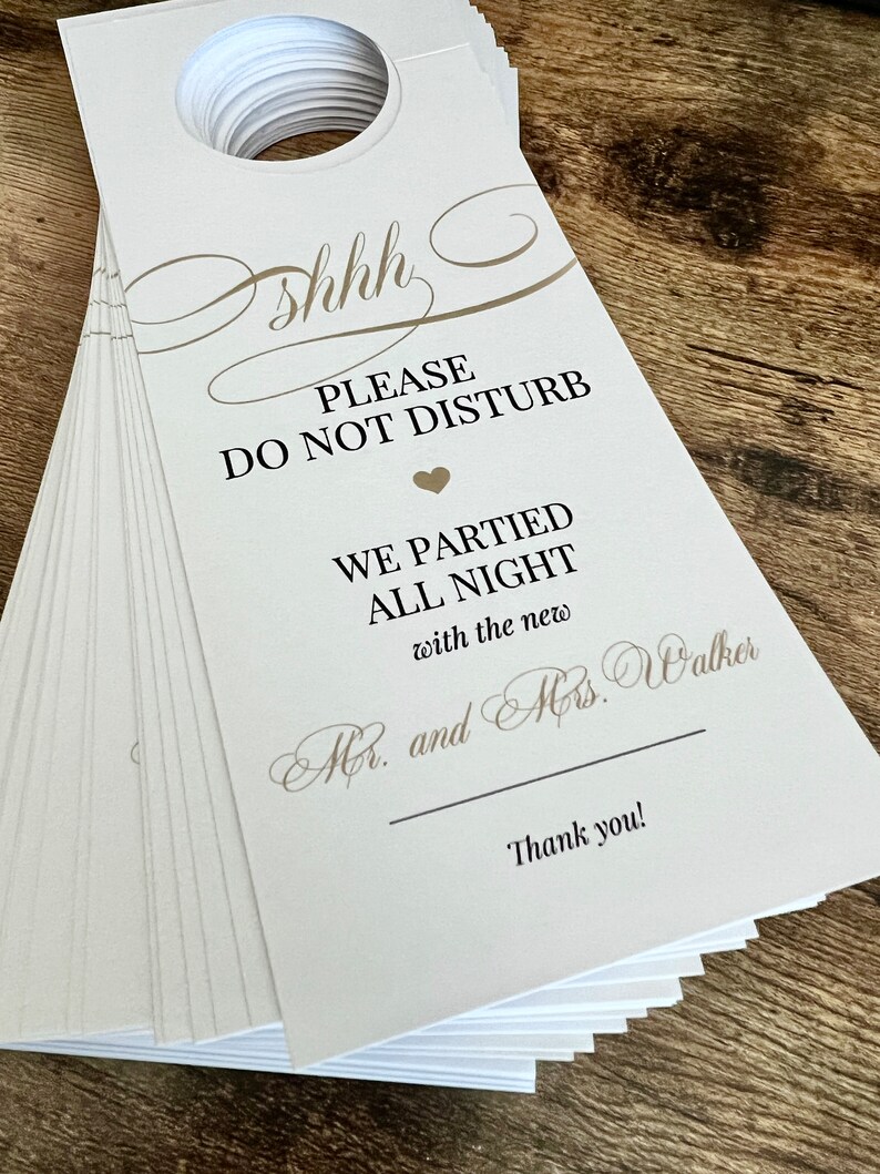 Modern Traditional Do Not Disturb Door Hanger Wedding Do Not Disturb Sign Do Not Disturb Hotel Door Tags Newlywed Do Not Disturb Tags image 4