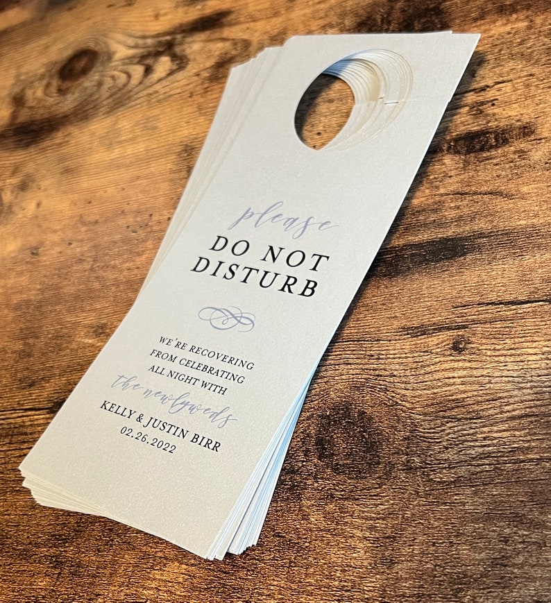 Do Not Disturb Door Hanger Wedding Do Not Disturb Sign with Welcome Note Do Not Disturb Hotel Door Tags Newlywed Do Not Disturb Tags image 9