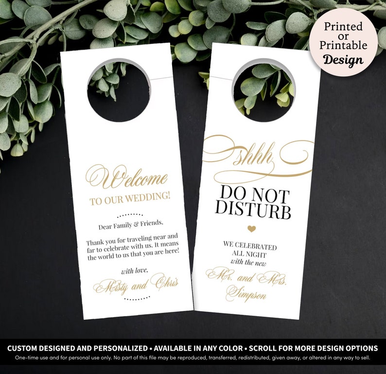 Modern Traditional Do Not Disturb Door Hanger Wedding Do Not Disturb Sign Do Not Disturb Hotel Door Tags Newlywed Do Not Disturb Tags image 6