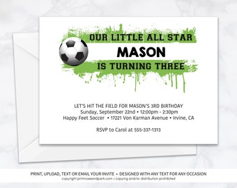 Soccer Birthday Party Invitation • Little Kickers Invitation • Sports Theme Birthday Invitation • Invitation Download Template