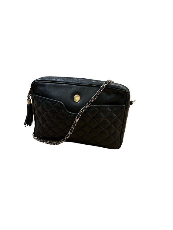 RARE Vintage 90s Ganson Black Quilted Leather Bag Etsy