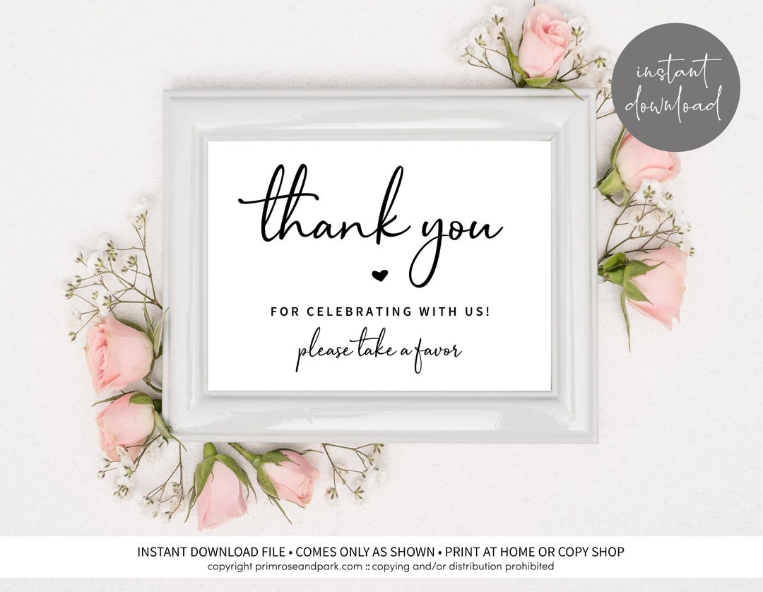 Spring Take One Favors Sign: Please Take One - Printable Table Decor (digital File ...