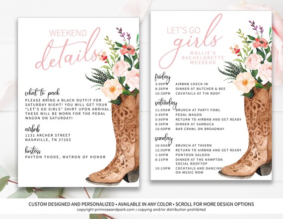 Nashville Bachelorette Weekend Schedule Nash Bash Weekend Etsy France