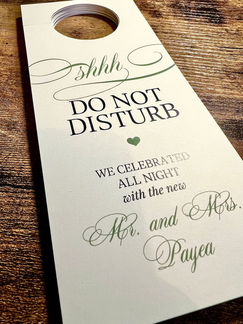 Modern Traditional Do Not Disturb Door Hanger Wedding Do Not Disturb Sign Do Not Disturb Hotel Door Tags Newlywed Do Not Disturb Tags image 5