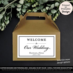 Gable Box Stickers Welcome Bag Stickers Favor Stickers Wedding Welcome Stickers Bridal Shower Printed Stickers Sticker Download image 1