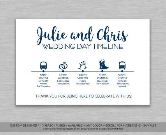 wedding timeline cards wedding day itinerary wedding etsy wedding day itinery