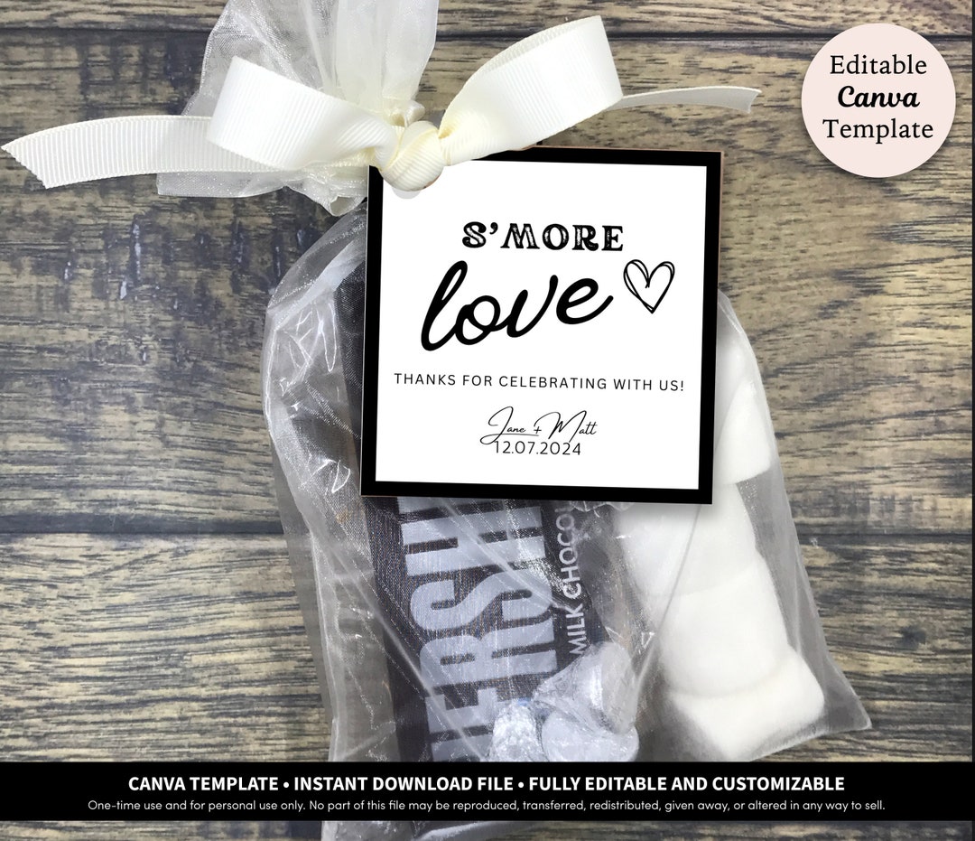 S'more Love Favor Tags Printable Template Download | S'mores Favor Kits ...