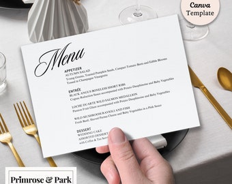 Elegant Menu Cards | Modern Menu Cards | Wedding Menu Card | Reception Menu Card | Menu Template | Printable Menu Cards