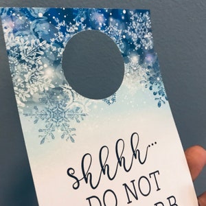 Winter Wedding Do Not Disturb Door Hanger Wedding Do Not Disturb Sign Do Not Disturb Hotel Door Tags Snowflake Do Not Disturb Tags image 3