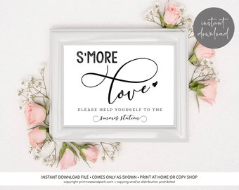 S'more Love Sign • S'mores Station Sign • Wedding S'mores • S'mores Favors • Printable Download