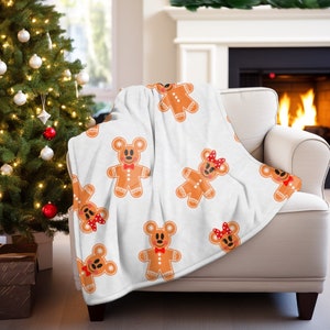 Gingerbread Mickey & Minnie Blanket Christmas- Disney Christmas - Christmas Home Décor- Christmas bedding
