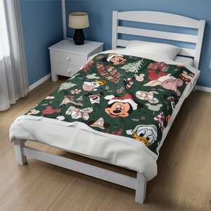 Mickey & Friends Christmas Throw Blanket- Disney Christmas Blanket- Disney Home Decor- Home living- Disneyland