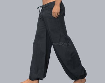 Unisex Hippie Harem Festival Baggy Patch Print Nepalese Cotton /& Silk Trousers