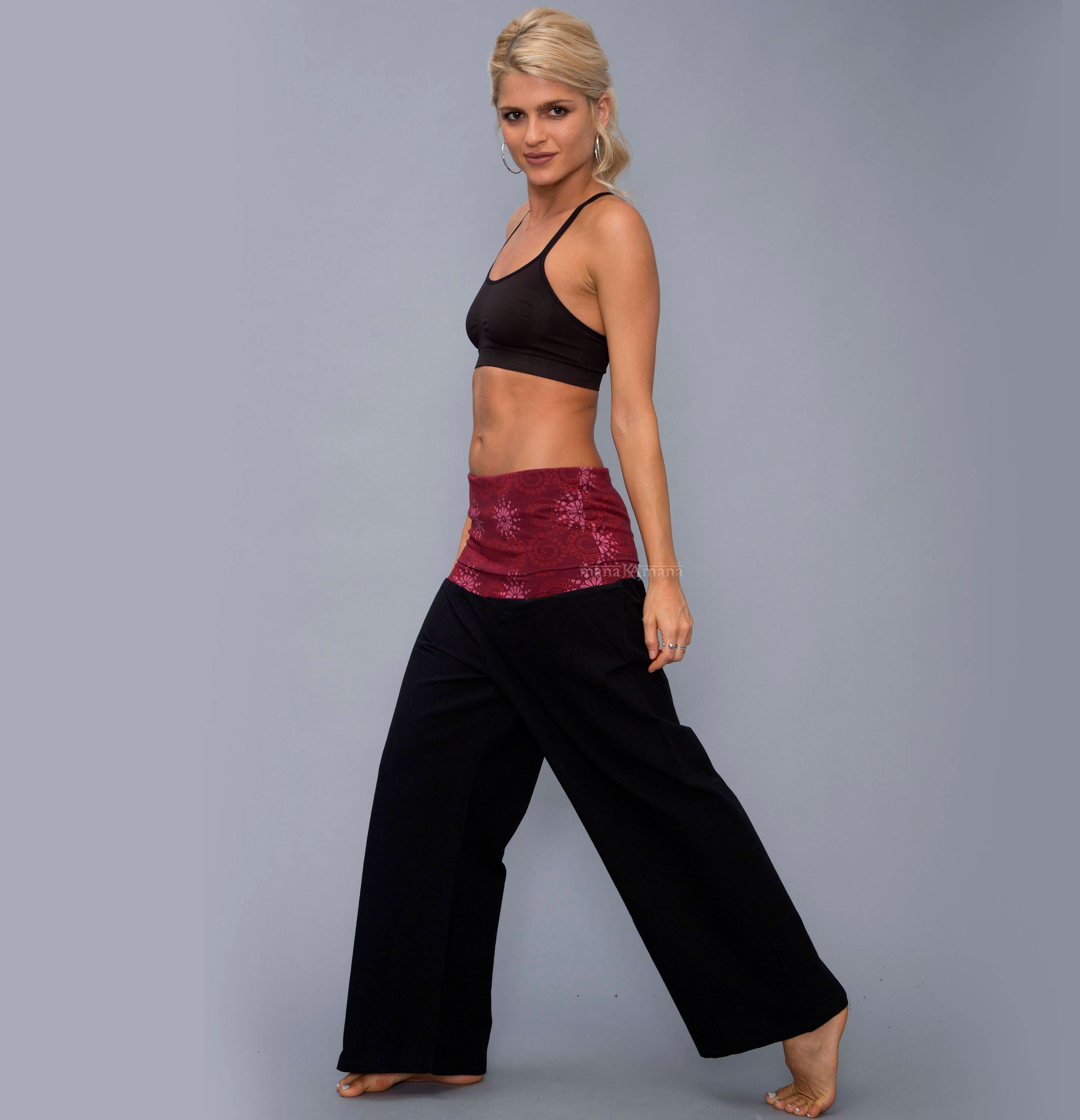 Wide Yoga pants Foldover waistband wide Yoga pants Etsy