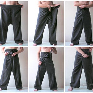 Thai Fisherman Pants Yoga Pants Plain Color Men / Women Thai Wrap Pants ...