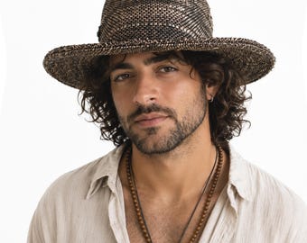 Hemp Sun Hat, M/L/XXL Foldable Wide Brim Boho Beach Style, Festival Hat, Halloween Costume Scarecrow Farmer